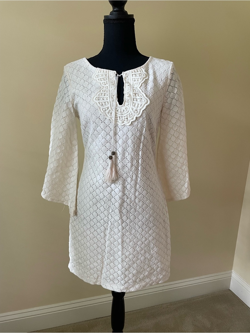 A. Byer Cream Zip dress